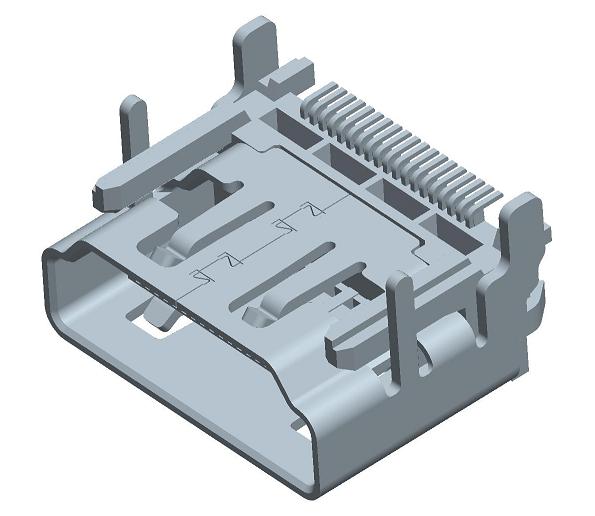 HDMI JACK SERIES/HDMI A TYPE SMT 無耳無柱/HDMI-A-1主圖