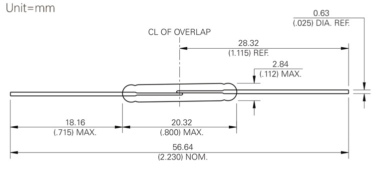玻璃磁控開關尺寸規格